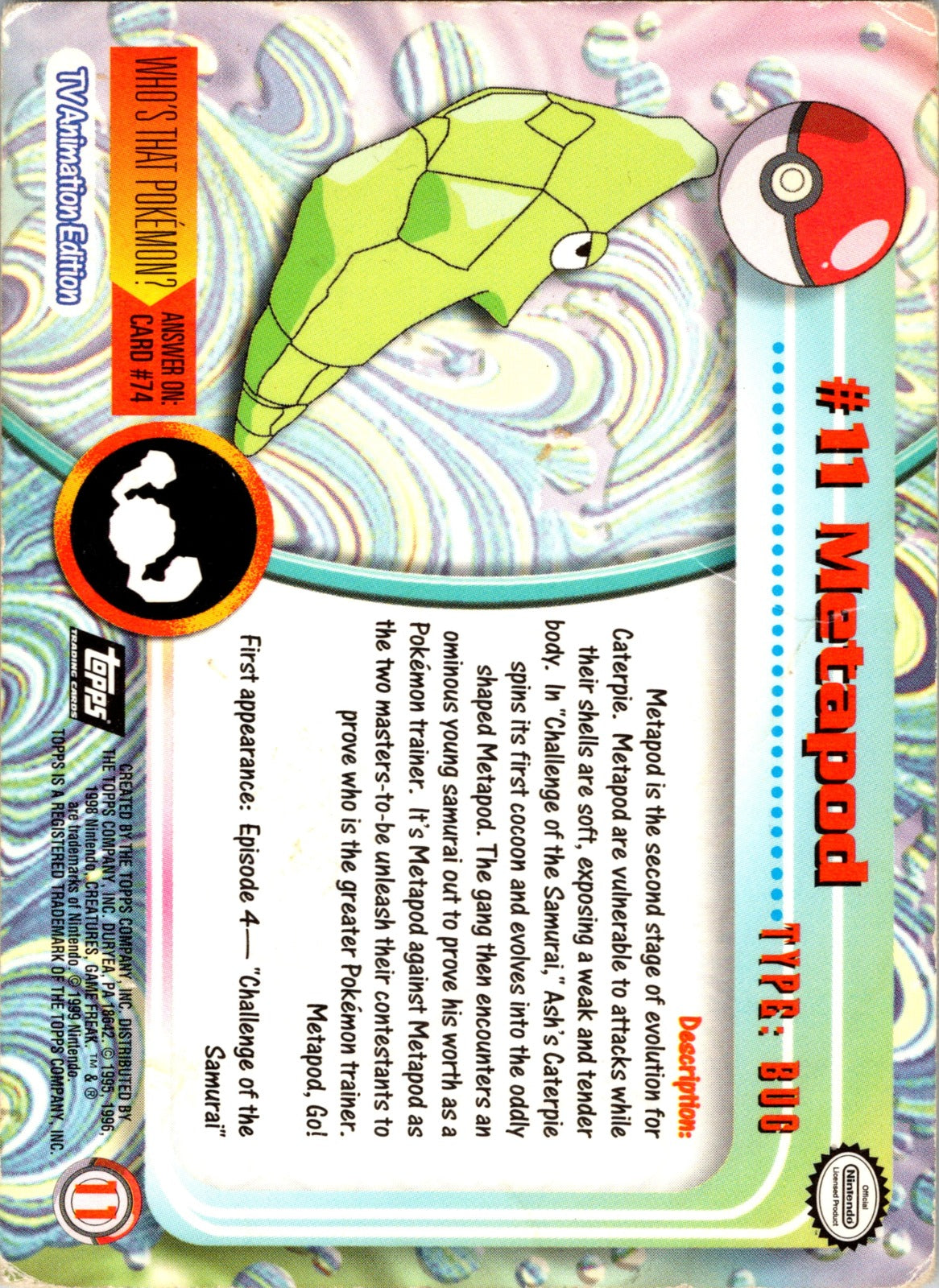 1999 Topps TV Metapod HP  P207