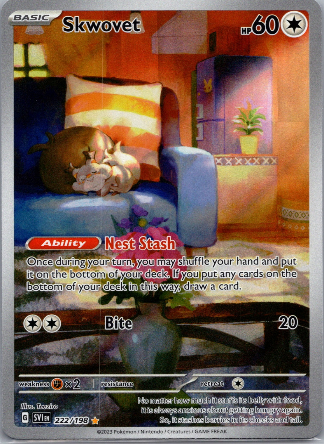Skwovet Holofoil Illustration Rare SV01: Scarlet & Violet Base Set 222/198 NM