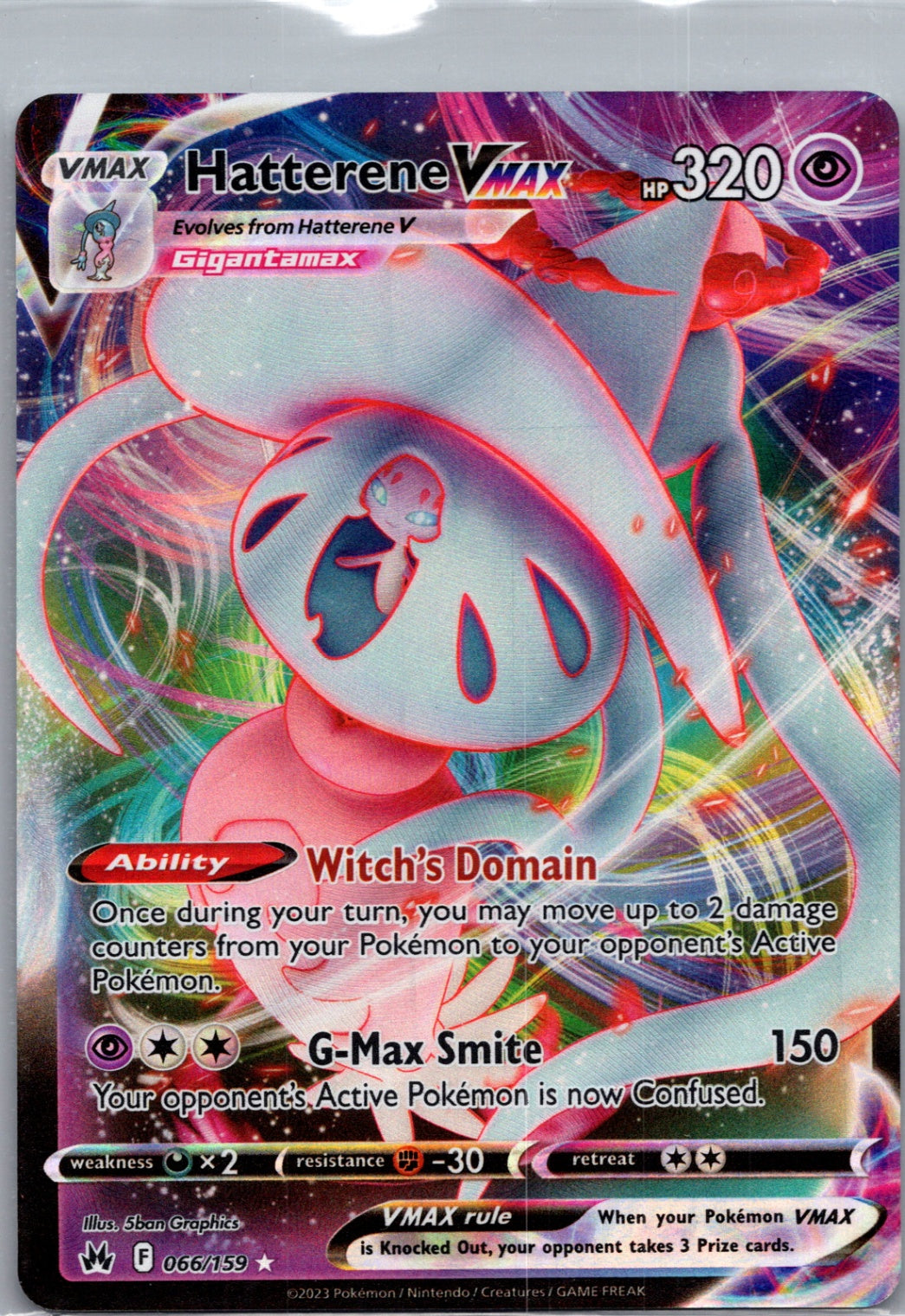 Hatterene VMAX Holofoil Ultra Rare Crown Zenith 066/159 NM