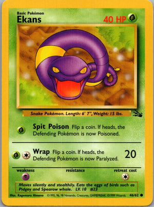 1999 Fossil #46/62 Ekans Common B127