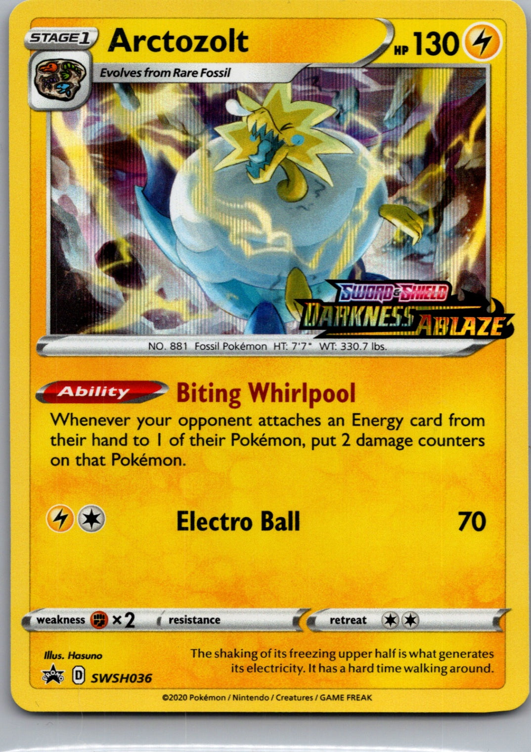 2020 SWSH: Sword & Shield Promo Cards SWSH036 Arctozolt -  (Prerelease) [Staff] Promo D235