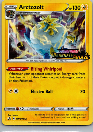 2020 SWSH: Sword & Shield Promo Cards SWSH036 Arctozolt -  (Prerelease) [Staff] Promo D235