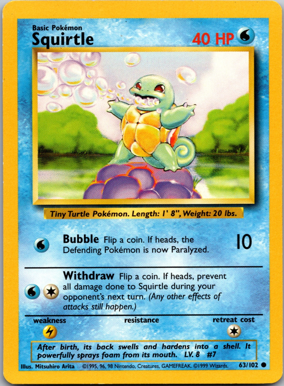 1999 Base Set Squirtle LP F239
