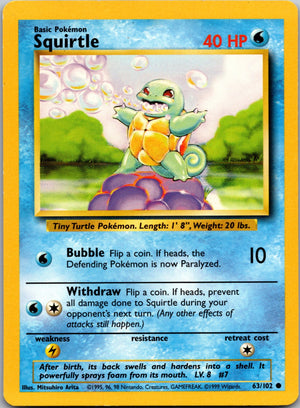 2000 Base Set 2 093/130 Squirtle LP
