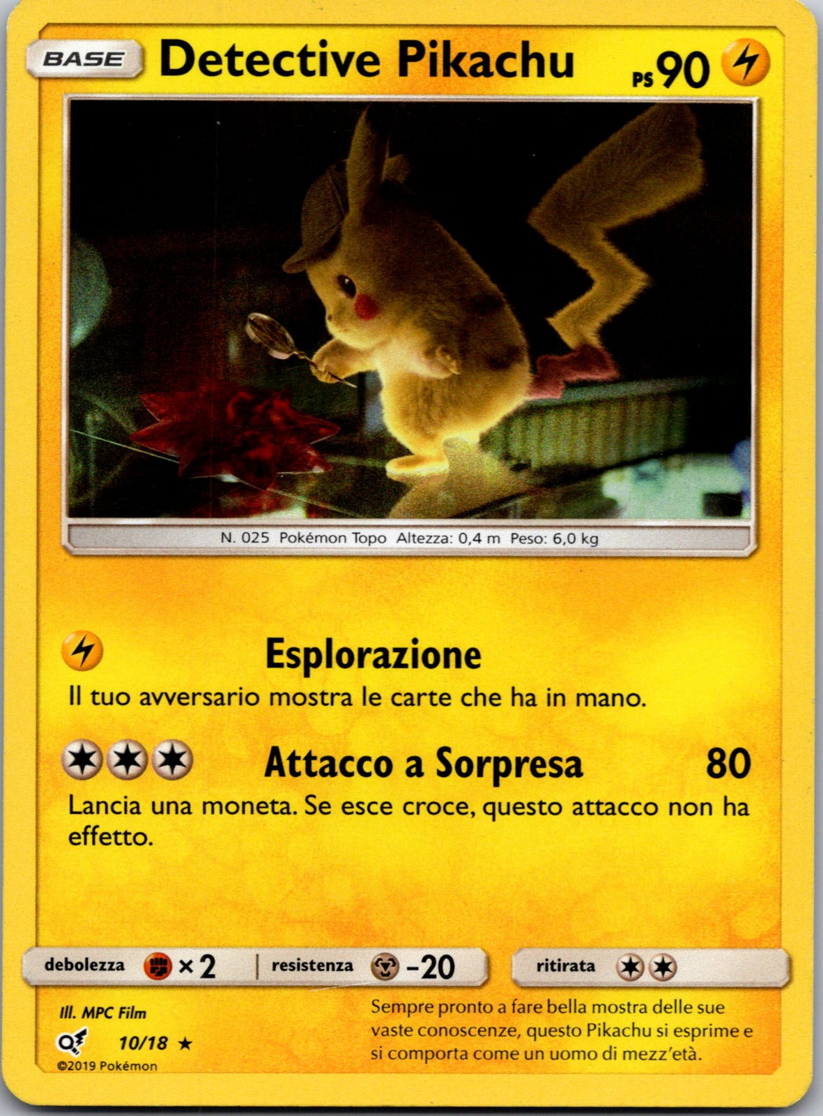 2019 Detective Pikachu Detective Pikachu 10/18 NM