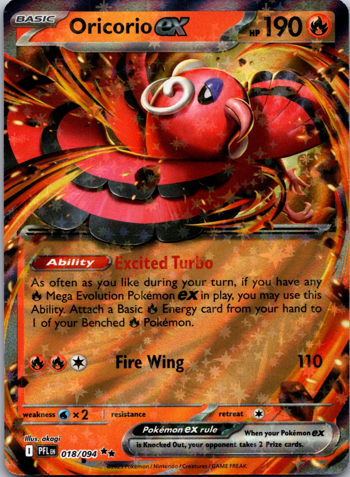 2025 Oricorio ex ME02: Phantasmal Flames 018/094 NM