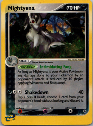 2003 Ruby and Sapphire 10/109 Mightyena Holo Rare G249