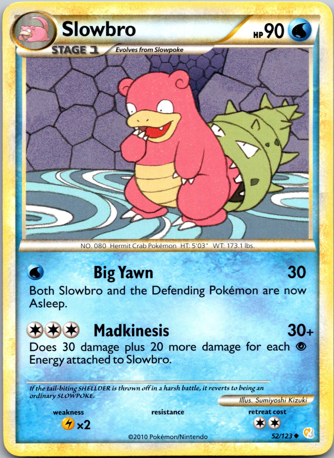 2010 HeartGold SoulSilver 52/123 Slowbro LP