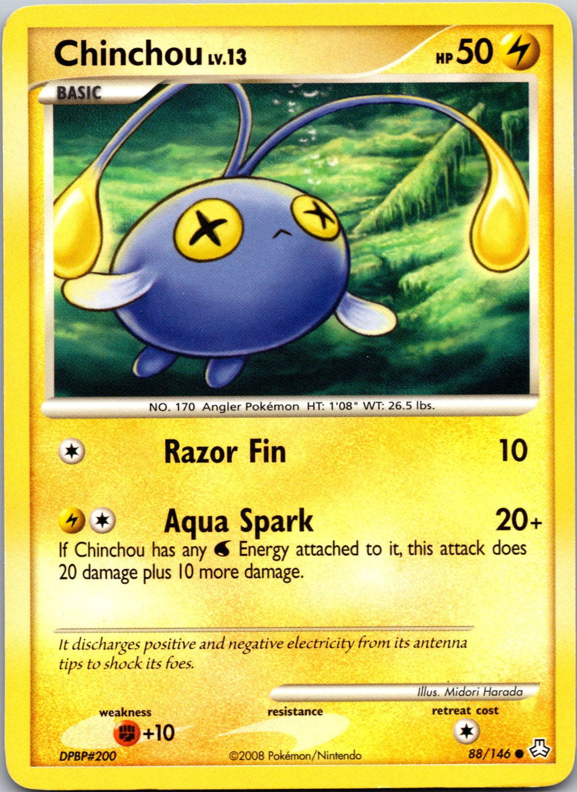 2008 Legends Awakened 88/146 Chinchou (88) LP