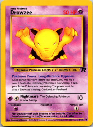 2000 Team Rocket 54/82 Drowzee Common A28