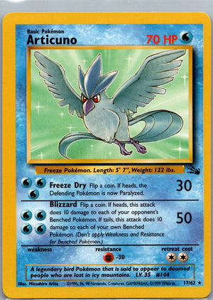 1999 Fossil 17/62 Articuno (17) LP