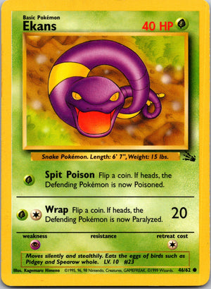 1999 Fossil 46/62 Ekans Common L79
