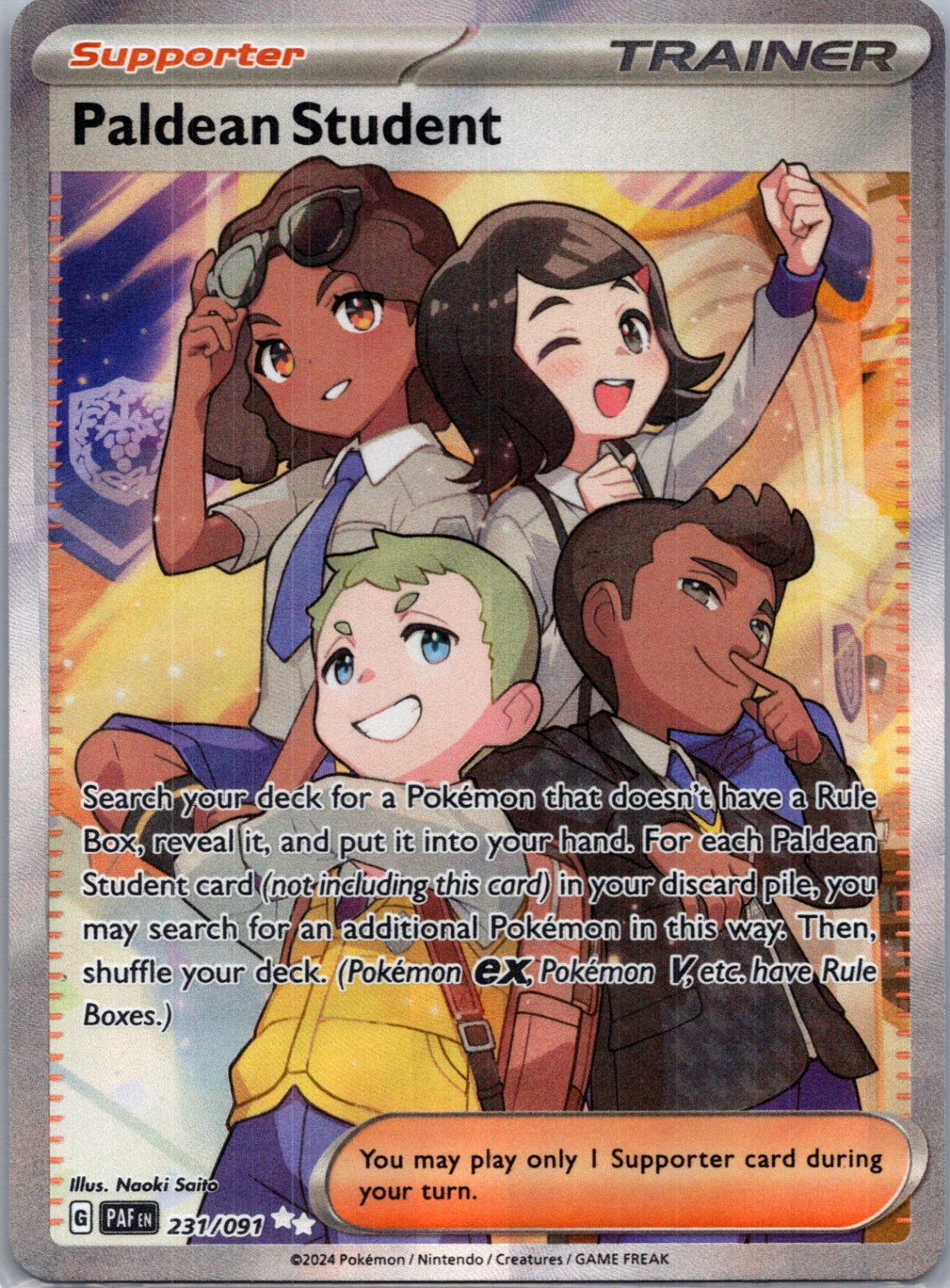 2024 SV: Paldean Fates 231/091 Paldean Student Ultra Rare F310
