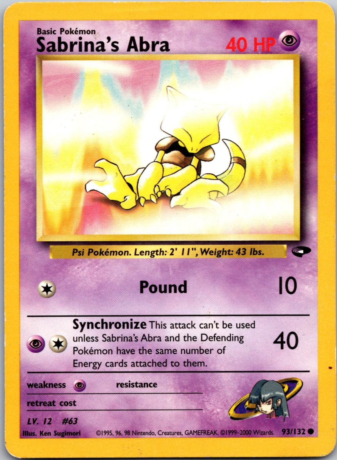2000 Gym Challenge 093/132 Sabrina's Abra (93) LP