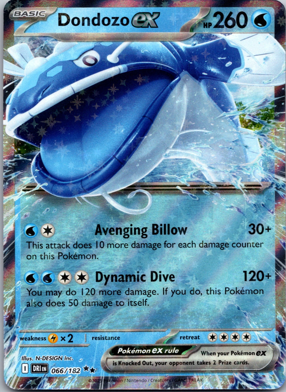 2025 SV10: Destined Rivals 066/182 Dondozo ex NM