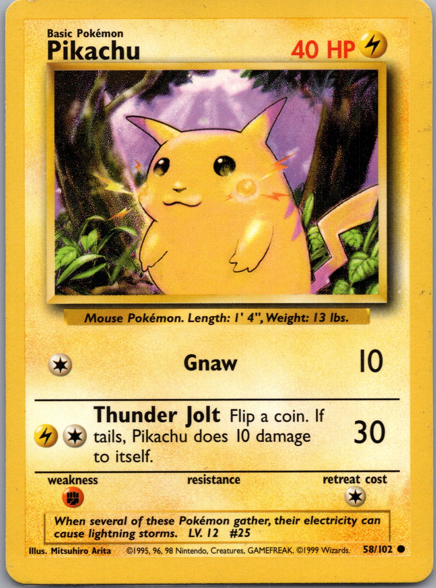 1999 Base Set 058/102 Pikachu Common A255