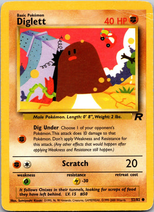 2000 Team Rocket 52/82 Diglett LP