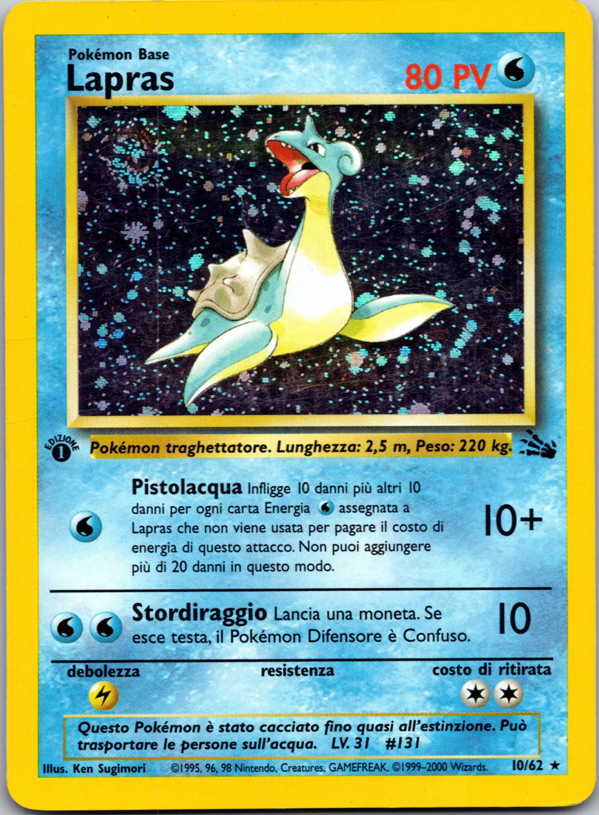 1999 Lapras (10) Fossil 10/62 NM