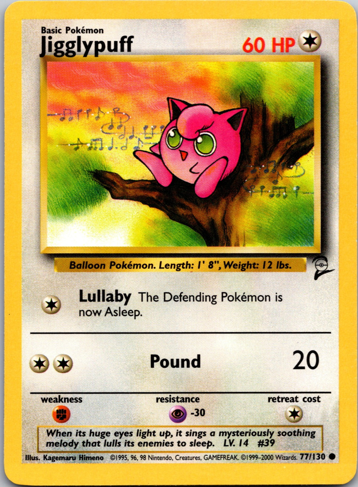 2000 Base Set 2 077/130 Jigglypuff LP