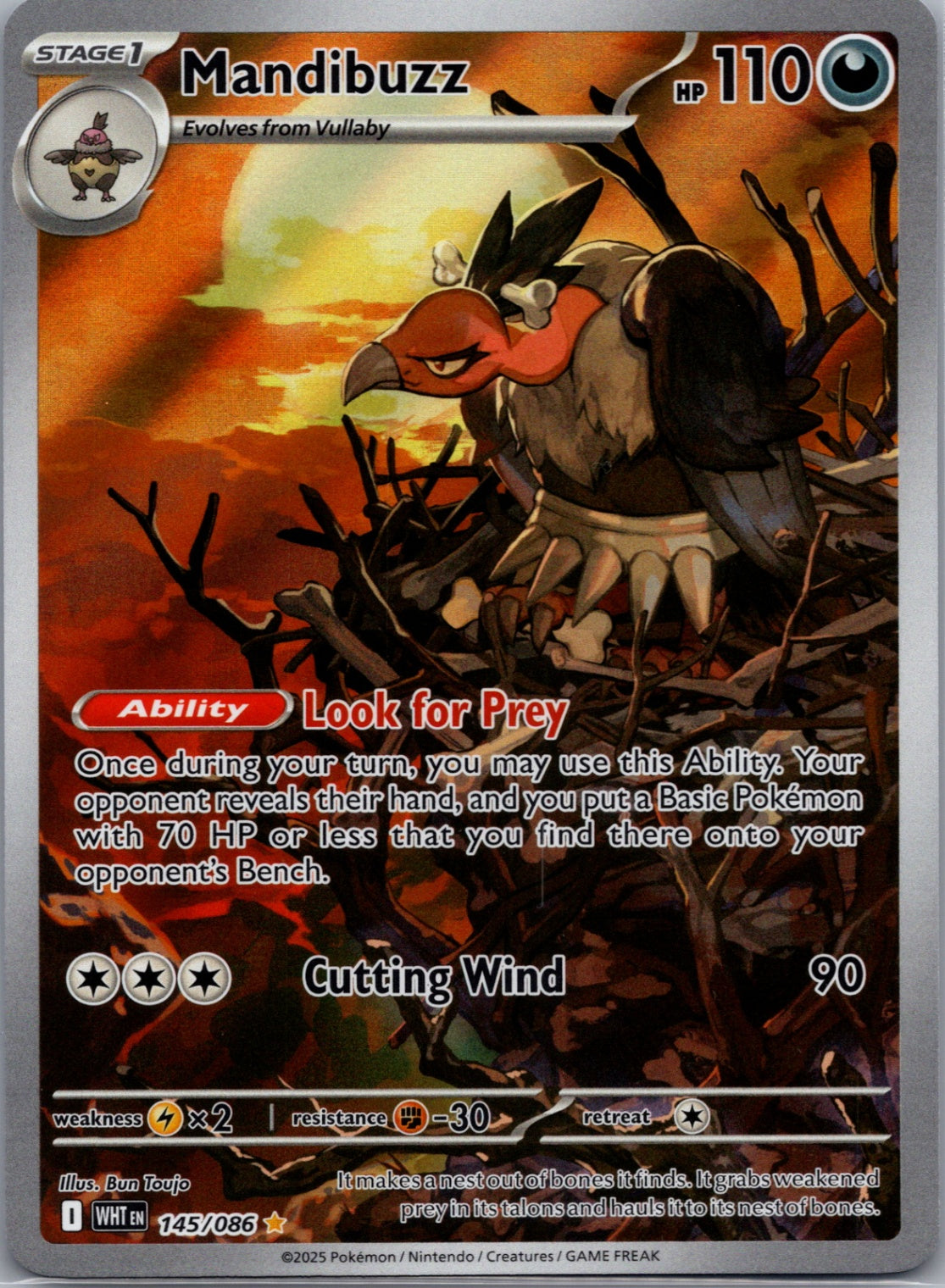Mandibuzz Holofoil Illustration Rare SV: White Flare 145/086 NM