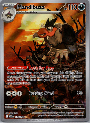 Mandibuzz Holofoil Illustration Rare SV: White Flare 145/086 NM