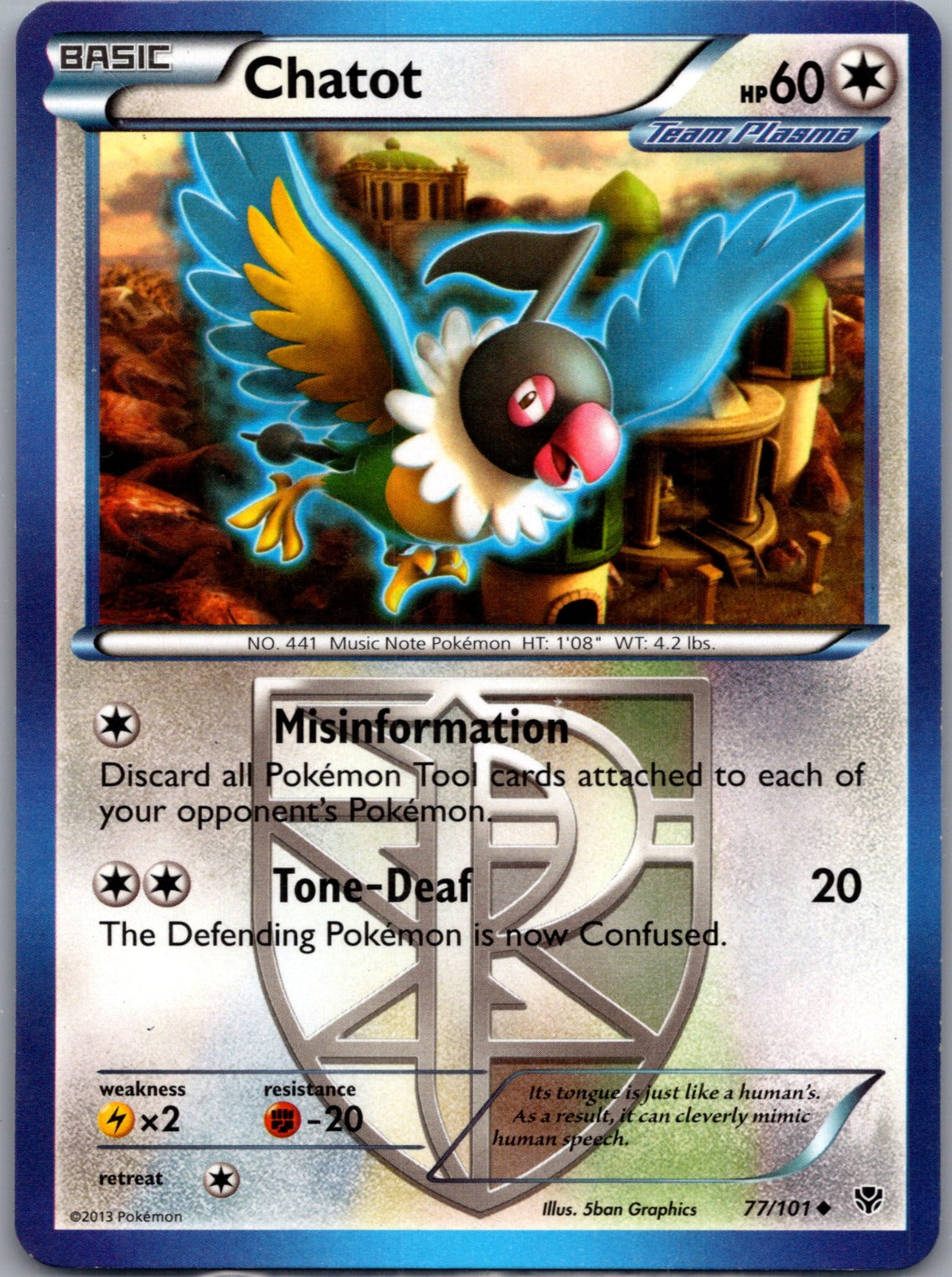 2013 Plasma Blast 77/101 Chatot (Team Plasma) LP