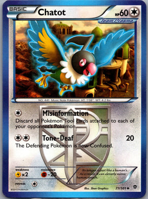 2013 Plasma Blast 77/101 Chatot (Team Plasma) LP