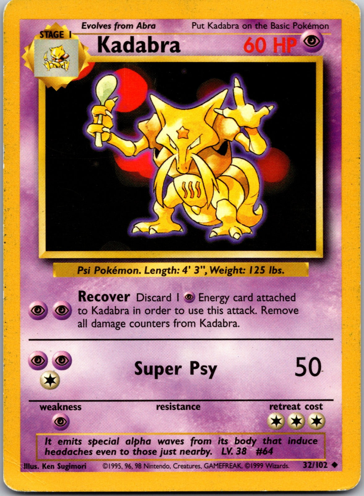 2000 Base Set 2 046/130 Kadabra LP