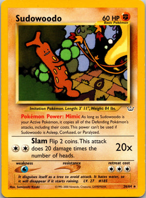 2001 Neo Revelation 26/64 Sudowoodo LP