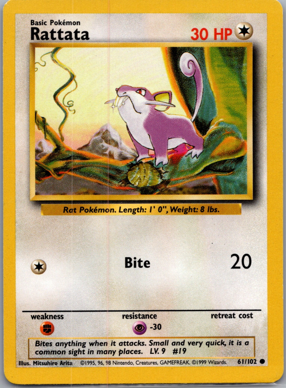 1999 Base Set  061/102 Rattata Common M73