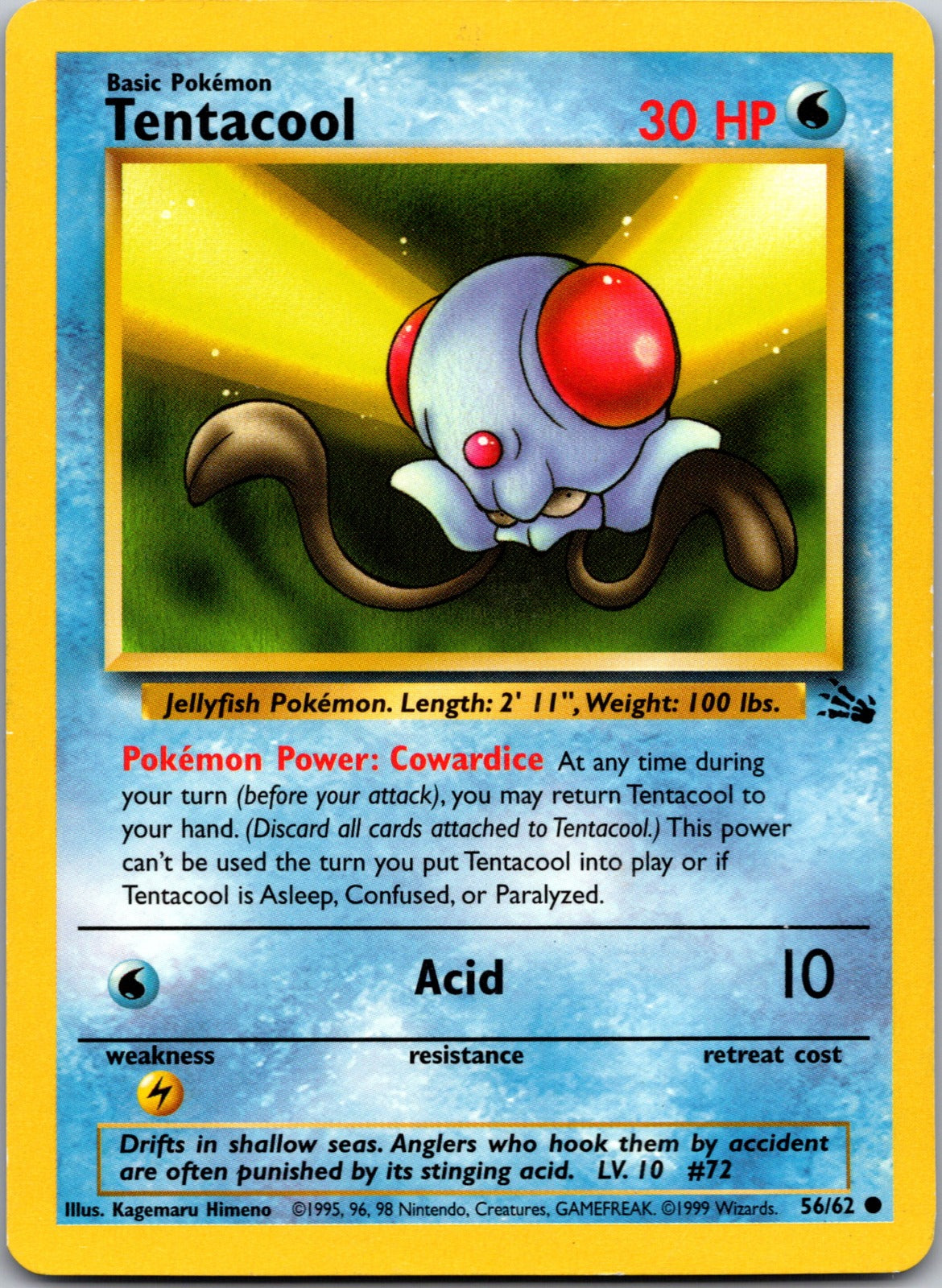 1999 Fossil 56/62 Tentacool LP