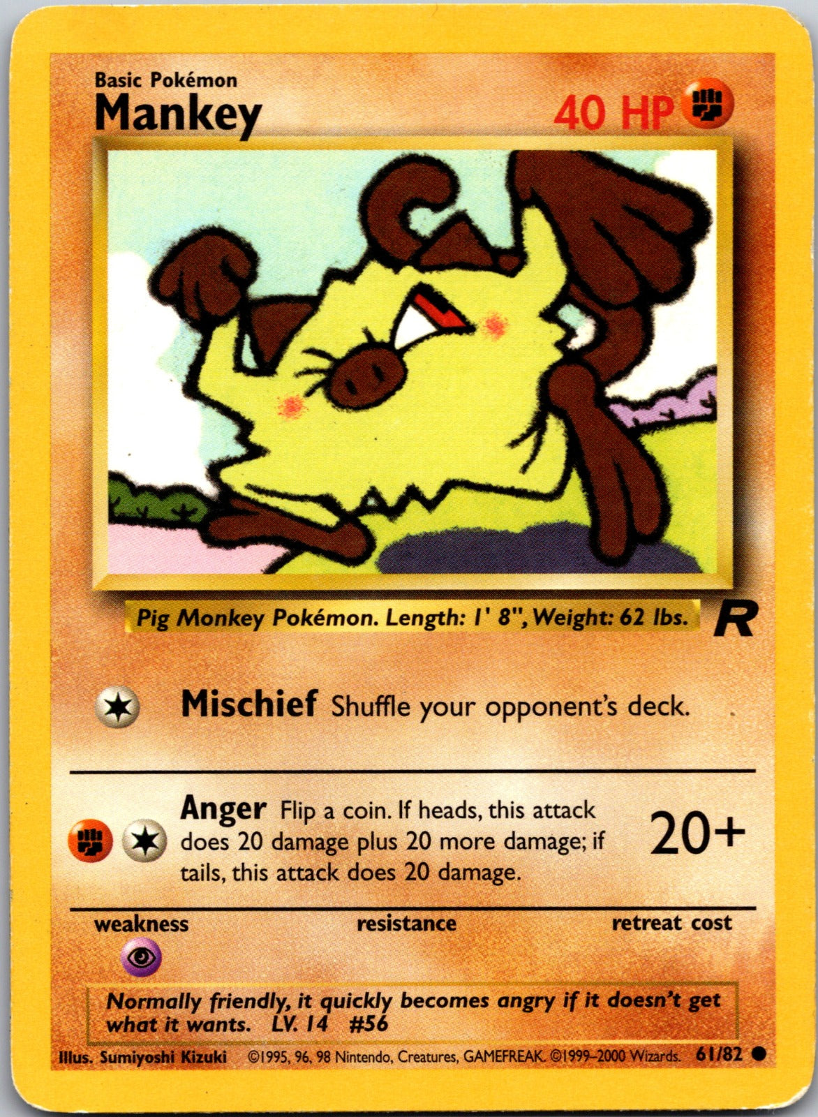 2000 Team Rocket 61/82 Mankey LP Y44