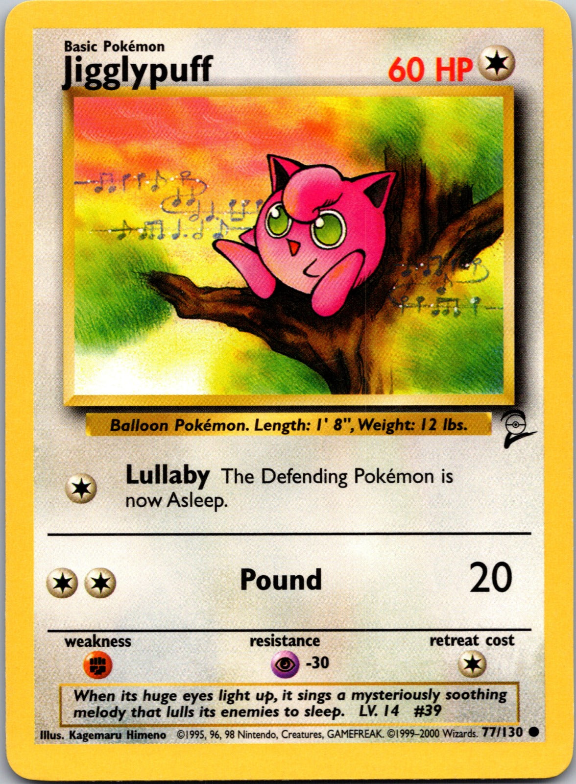 2000 Base Set 2 077/130 Jigglypuff LP