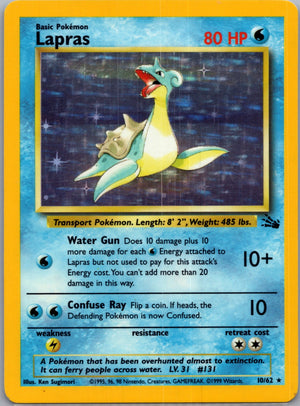 1999 Fossil 10/62 Lapras (10) Holo Rare G283