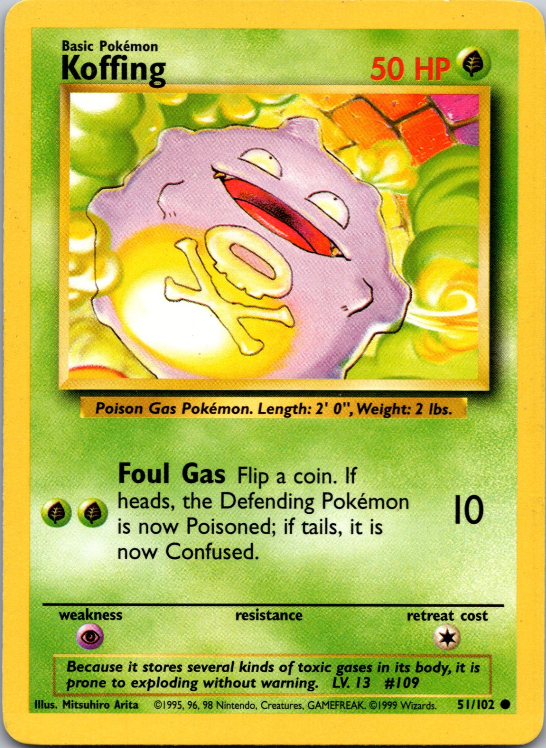 1999 Base Set #051/102 Koffing Common C125