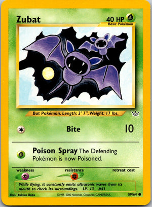 2001 Neo Revelation #59/64 Zubat Common C144