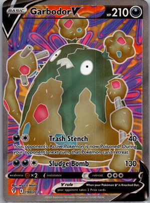 2021 SWSH07: Evolving Skies 190/203 Garbodor V (Full Art) Ultra Rare F186