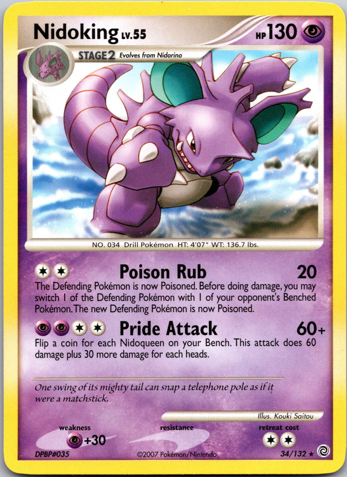2007 Secret Wonders 34/132 Nidoking LP