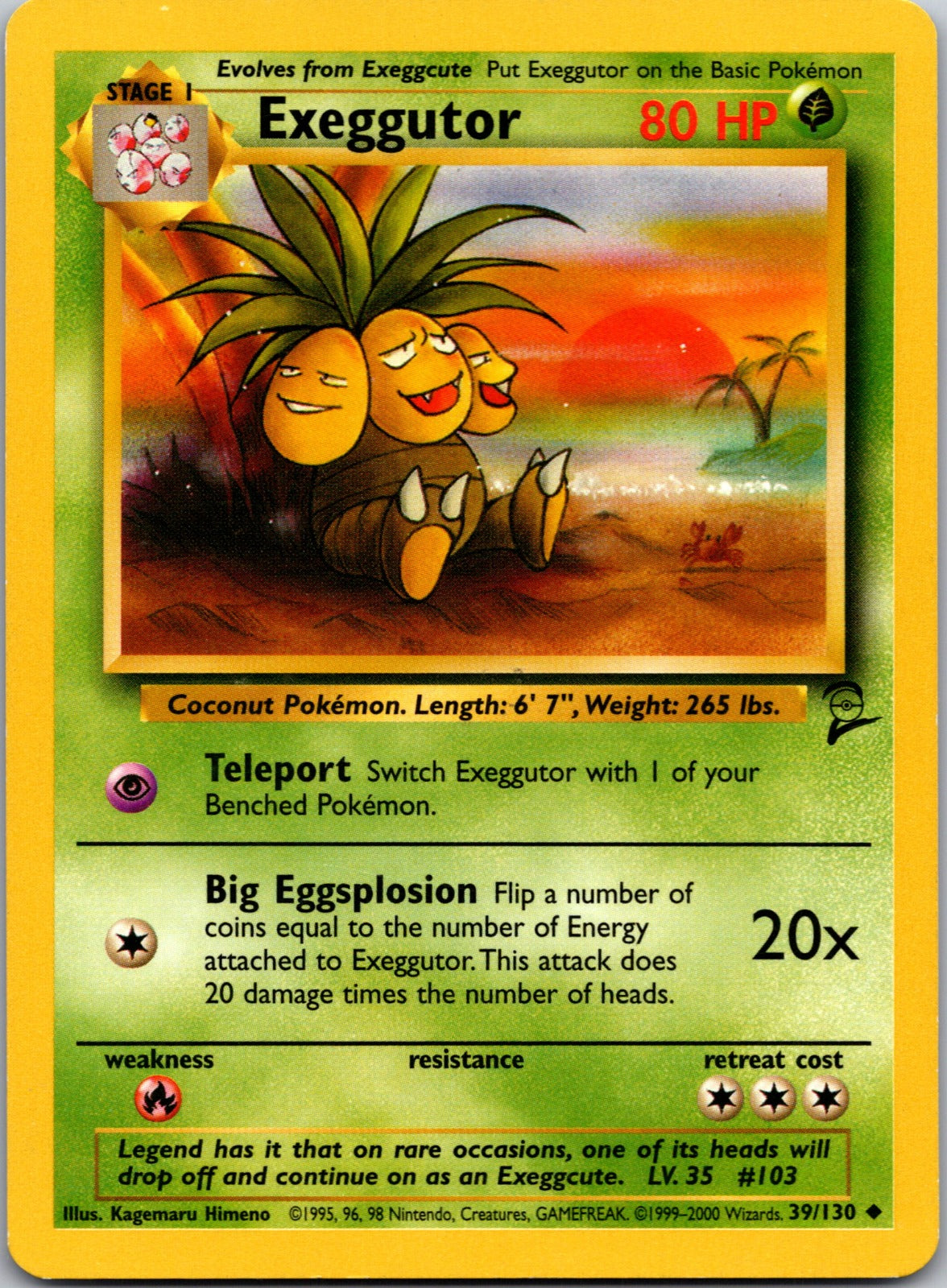 2000 Base Set 2 039/130 Exeggutor LP
