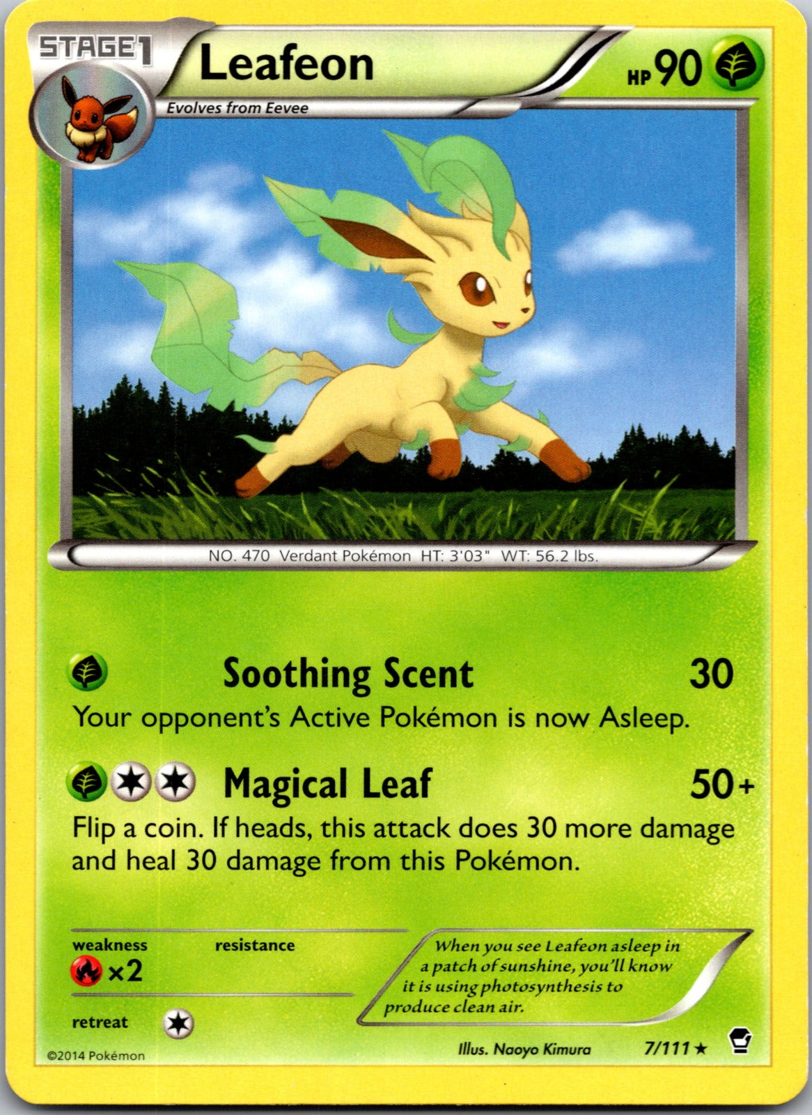 2014 XY - Furious Fists 7/111 Leafeon LP E50