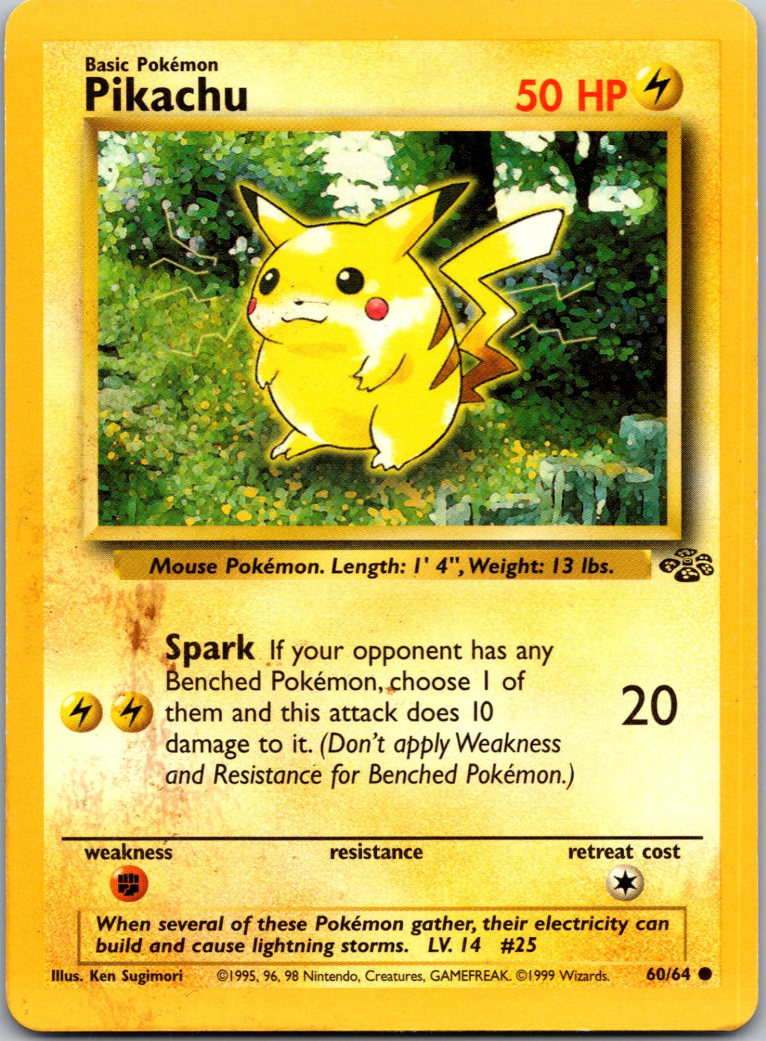 1999 Jungle 60/64 Pikachu Common L78
