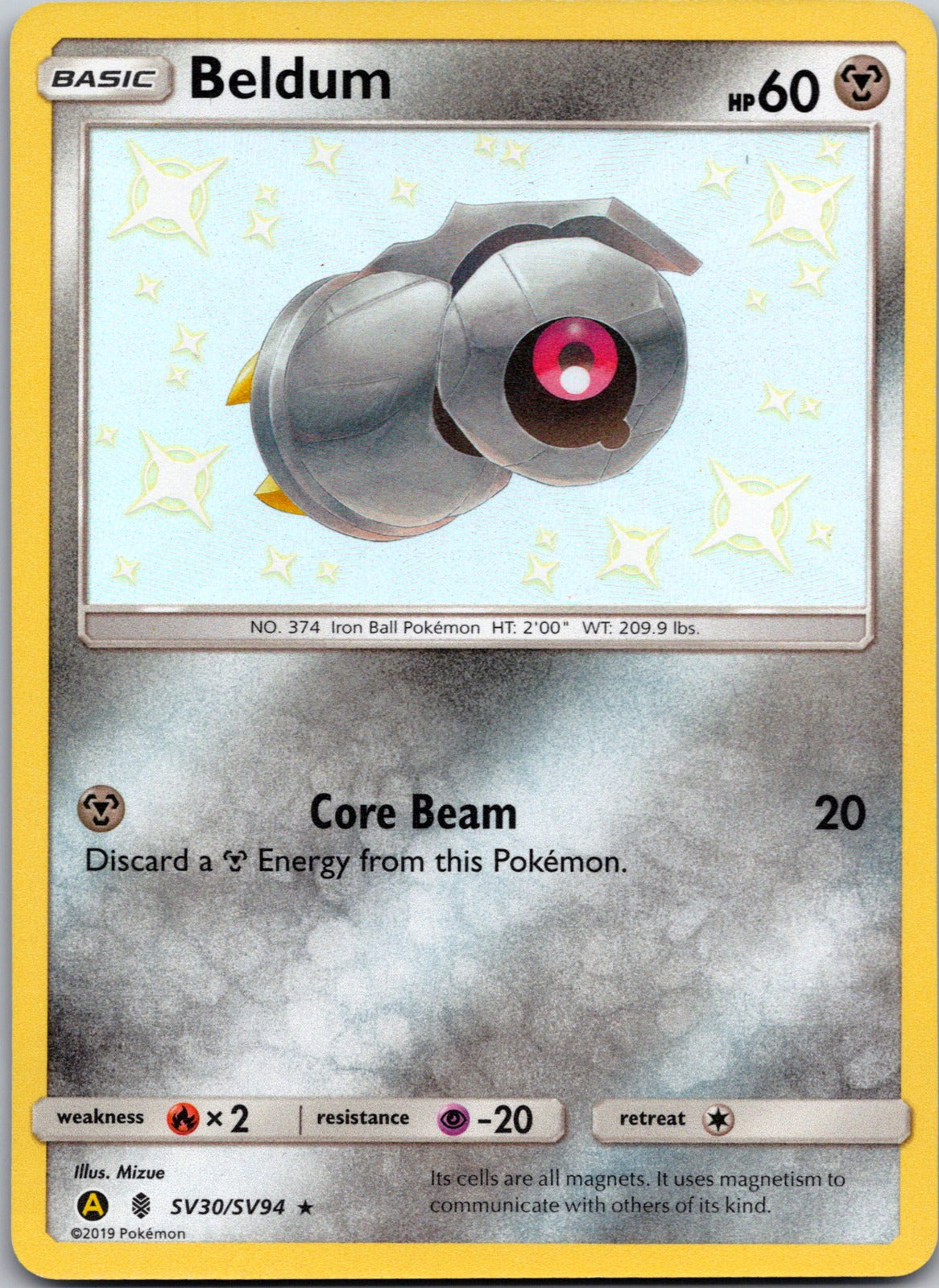 2019 Hidden Fates: Shiny Vault SV30/SV94 Beldum NM