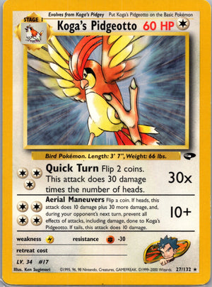 2000 Gym Challenge 027/132 Koga's Pidgeotto Rare G292