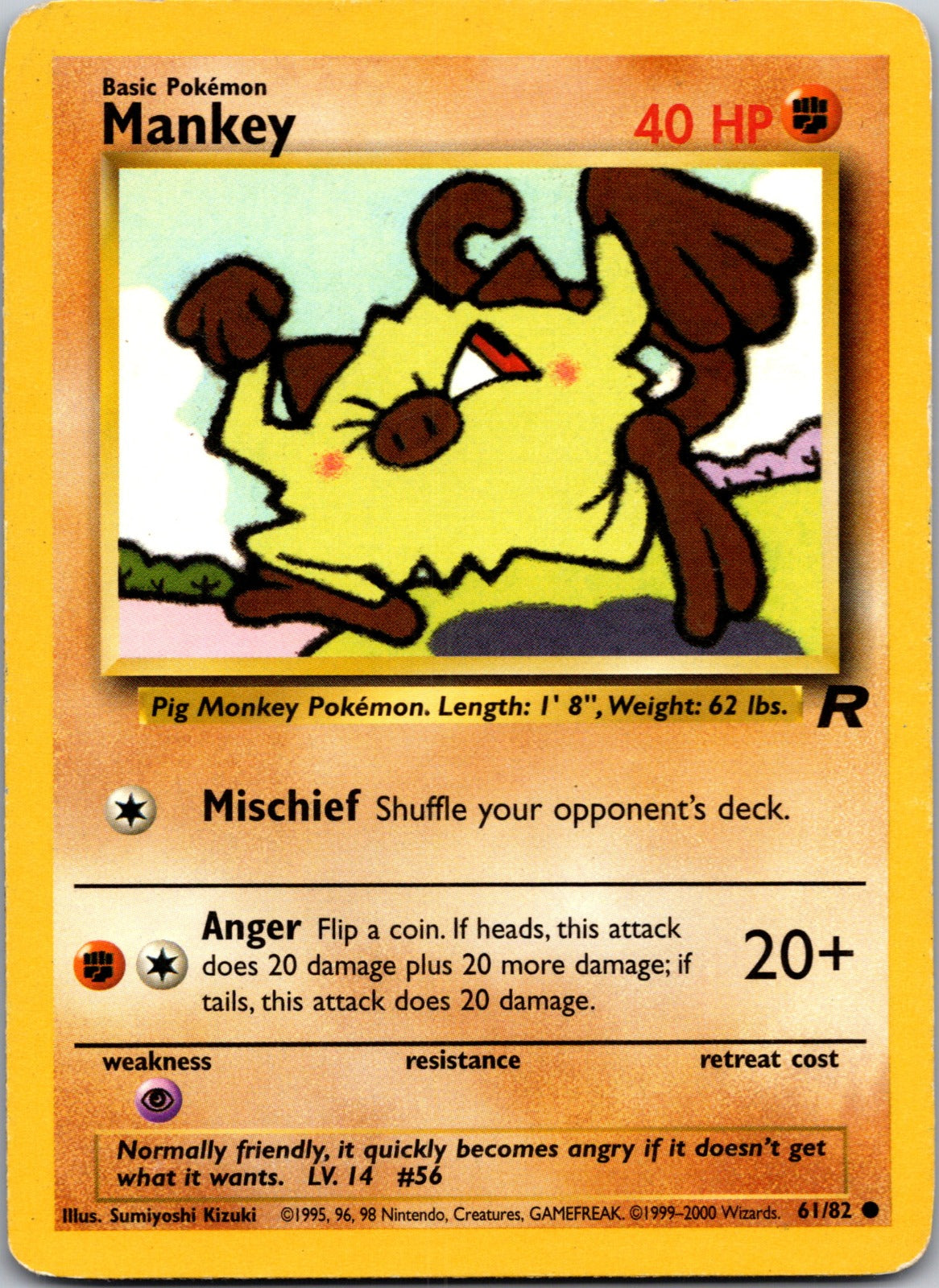 2000 Team Rocket 61/82 Mankey MP Y37