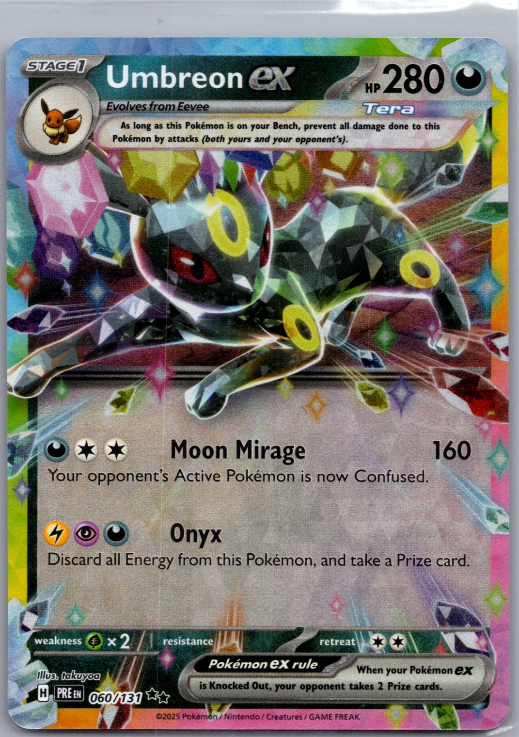 Umbreon ex Holofoil Double Rare SV: Prismatic Evolutions 060/131 NM