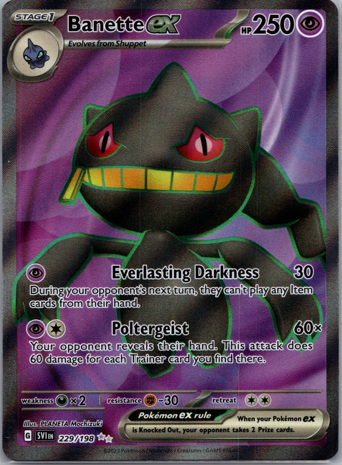 Banette ex Holofoil Ultra Rare SV01: Scarlet & Violet Base Set 229/198 NM