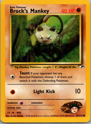 Gym Heroes 067/132 Brock's Mankey (67) Common NM