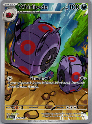 Whirlipede Holofoil Illustration Rare SV: Black Bolt 133/086 NM