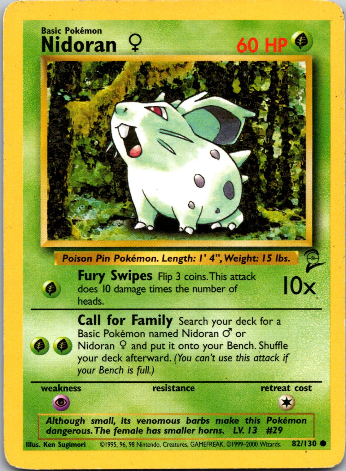 2000 Base Set 2 #082/130 Nidoran F Common C212