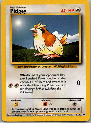 1999 Base Set 057/102 Pidgey Common M104